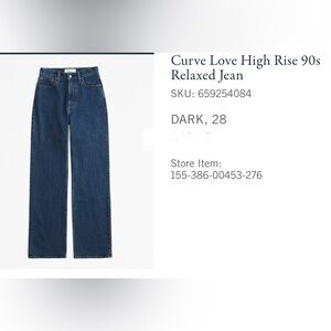 Abercrombie Curve Love High Rise 90s Relaxed